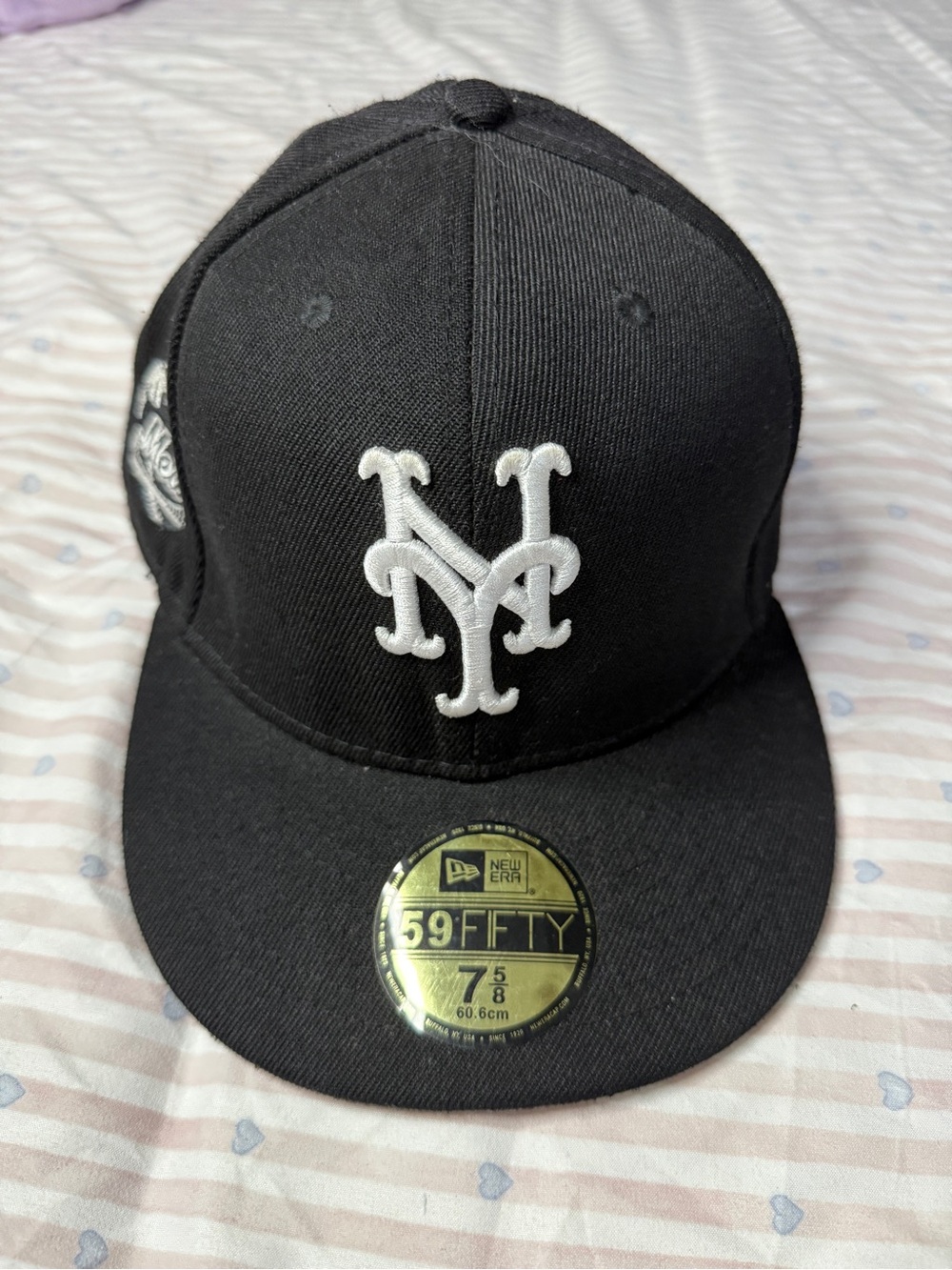 Men's New Era Black New York Mets Logo 59FIFTY Fitted Hat